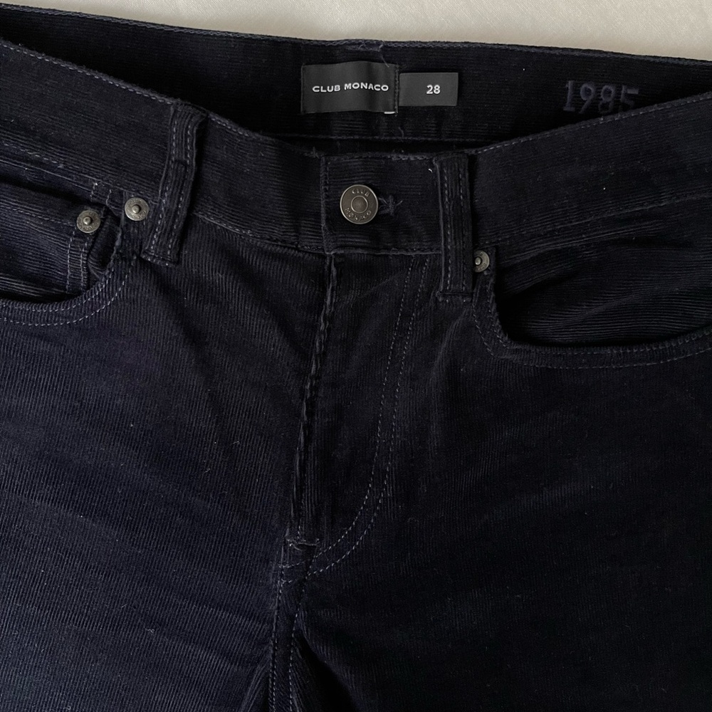 Club Monaco slim fit navy corduroy pants